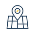Map pin over grid—baseline KPIs and alignment.